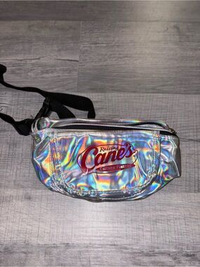 Raising Canes Silver Holographic Fanny Pack